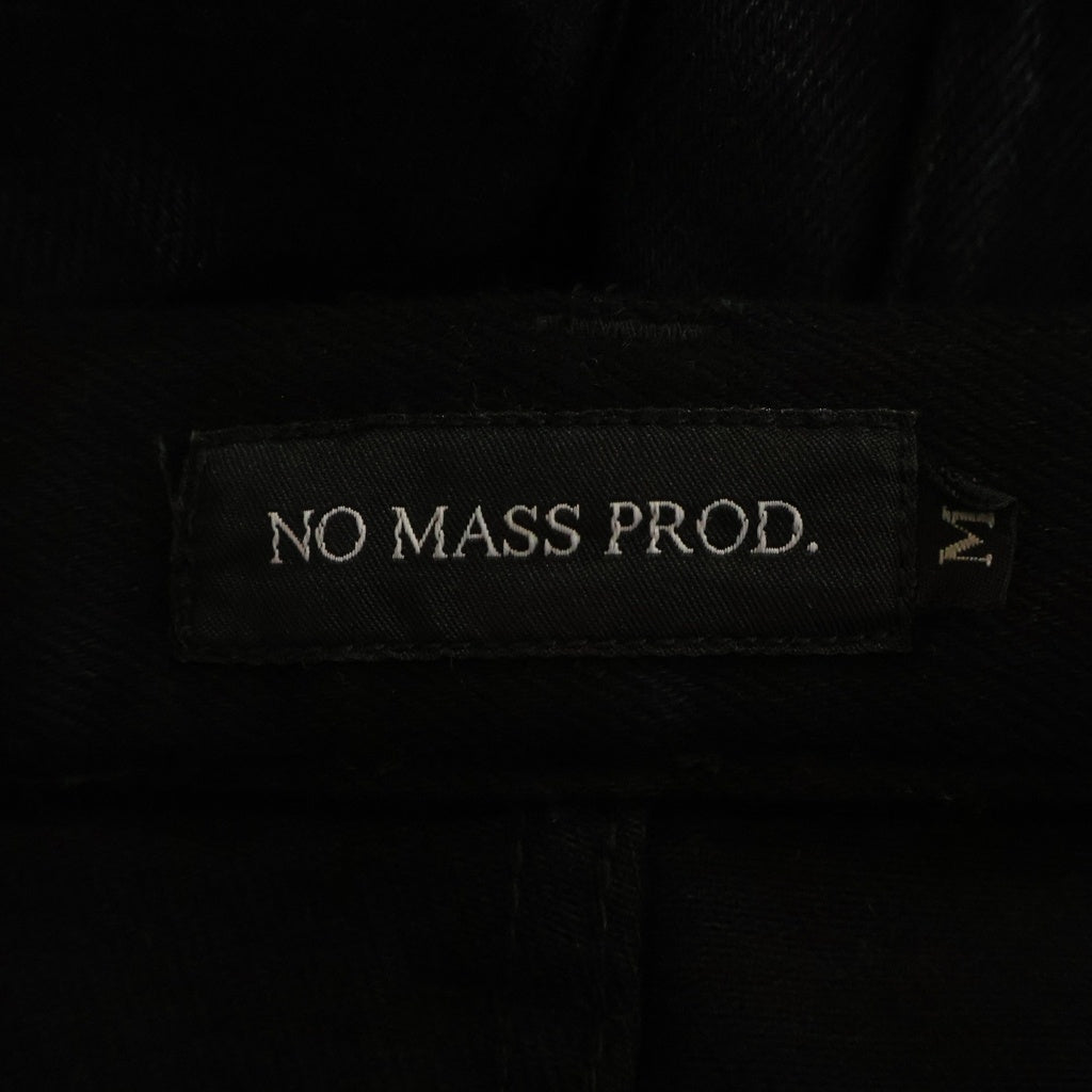NO BRAND(ノーブランド) NO MASS PROD.ノー マス プロド ボタンフライ ワックス加工 フレアデニムパンツ パンツ ブラック