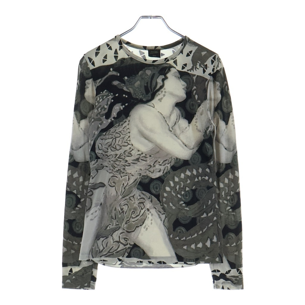 Jean Paul GAULTIER(ジャンポールゴルチエ) セカンドスキン フルグラフィック 長袖 ロングスリーブ カットソー グレー