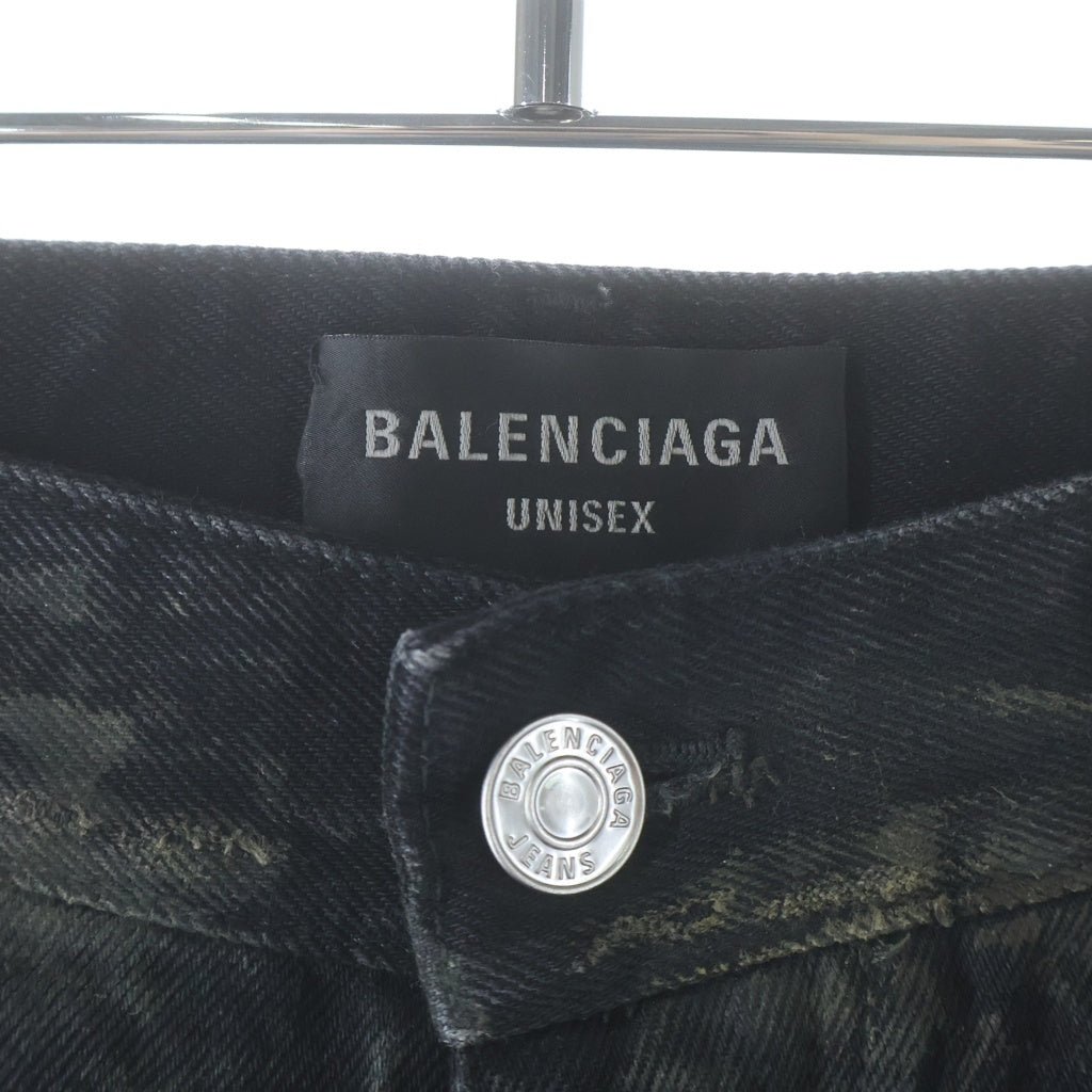 BALENCIAGA(バレンシアガ) 23SS SUPER DESTROYED BAGGY スーパーデトロイトダメージ加工バギーデニムパンツ ブラック 745248 TBP47