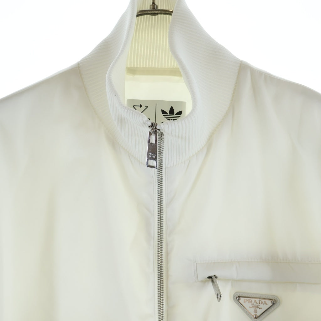 PRADA(プラダ) 21AW ×adidas RE-NYLON アディダス リナイロン トライアングルロゴ 三角プレート ボンバーブルゾン ホワイト SGB936 S212 1WQ8