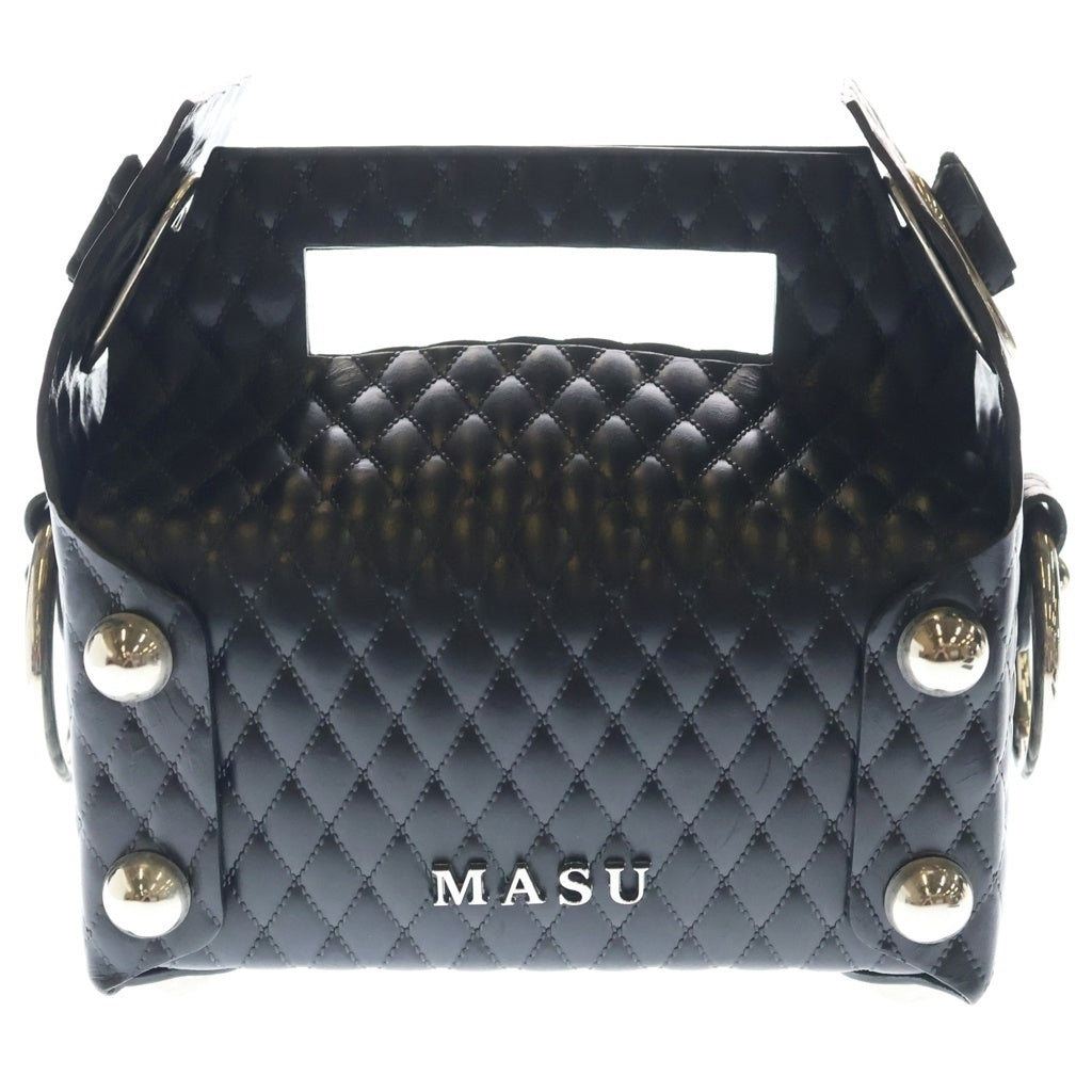 MASU(エムエーエスユー) 25SS LEATHER CAKE MINI BAG レザーケーキミニバッグ ブラック M25K6OJ002 レディース