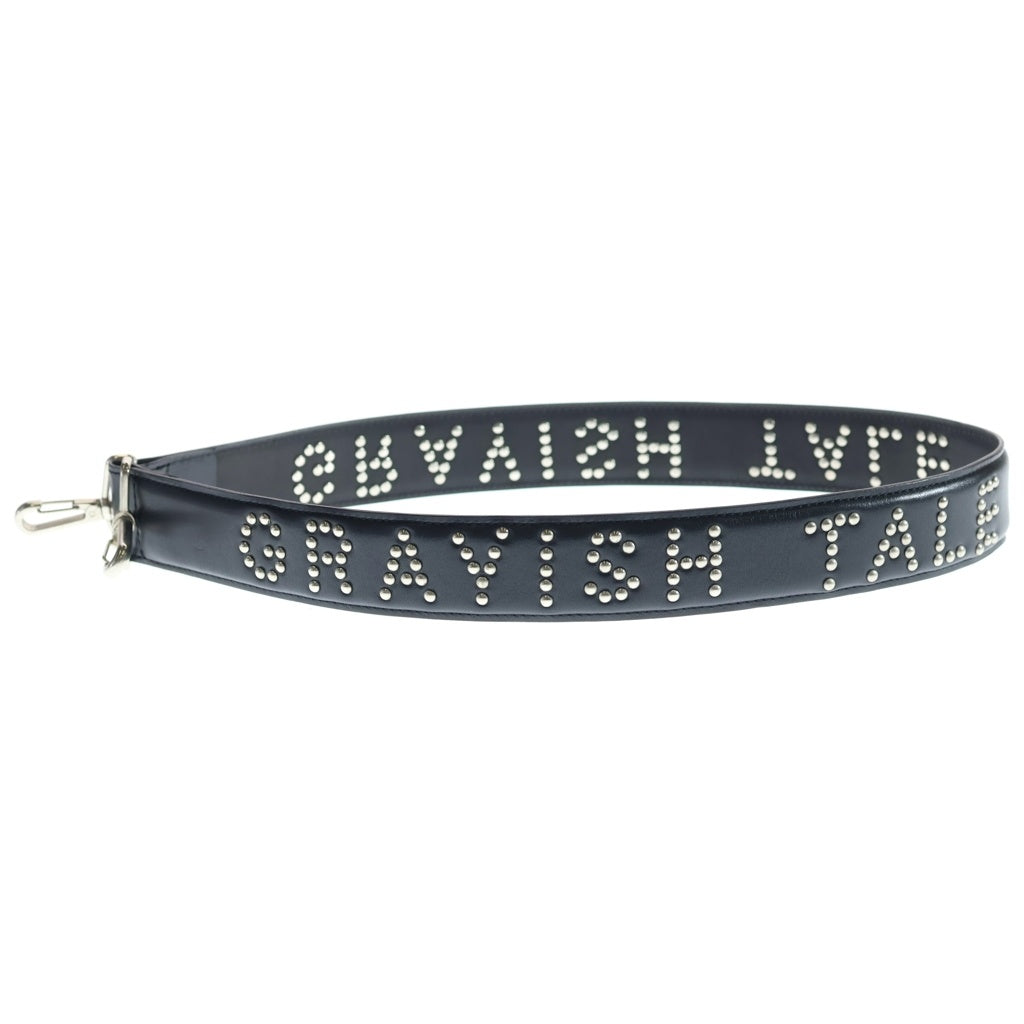 MASU(エムエーエスユー) 25SS SLOGAN LEATHER STRAP スローガンレザーショルダーストラップ ブラック M25K6OJ010 レディース