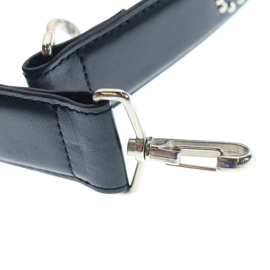 MASU(エムエーエスユー) 25SS SLOGAN LEATHER STRAP スローガンレザーショルダーストラップ ブラック M25K6OJ010 レディース