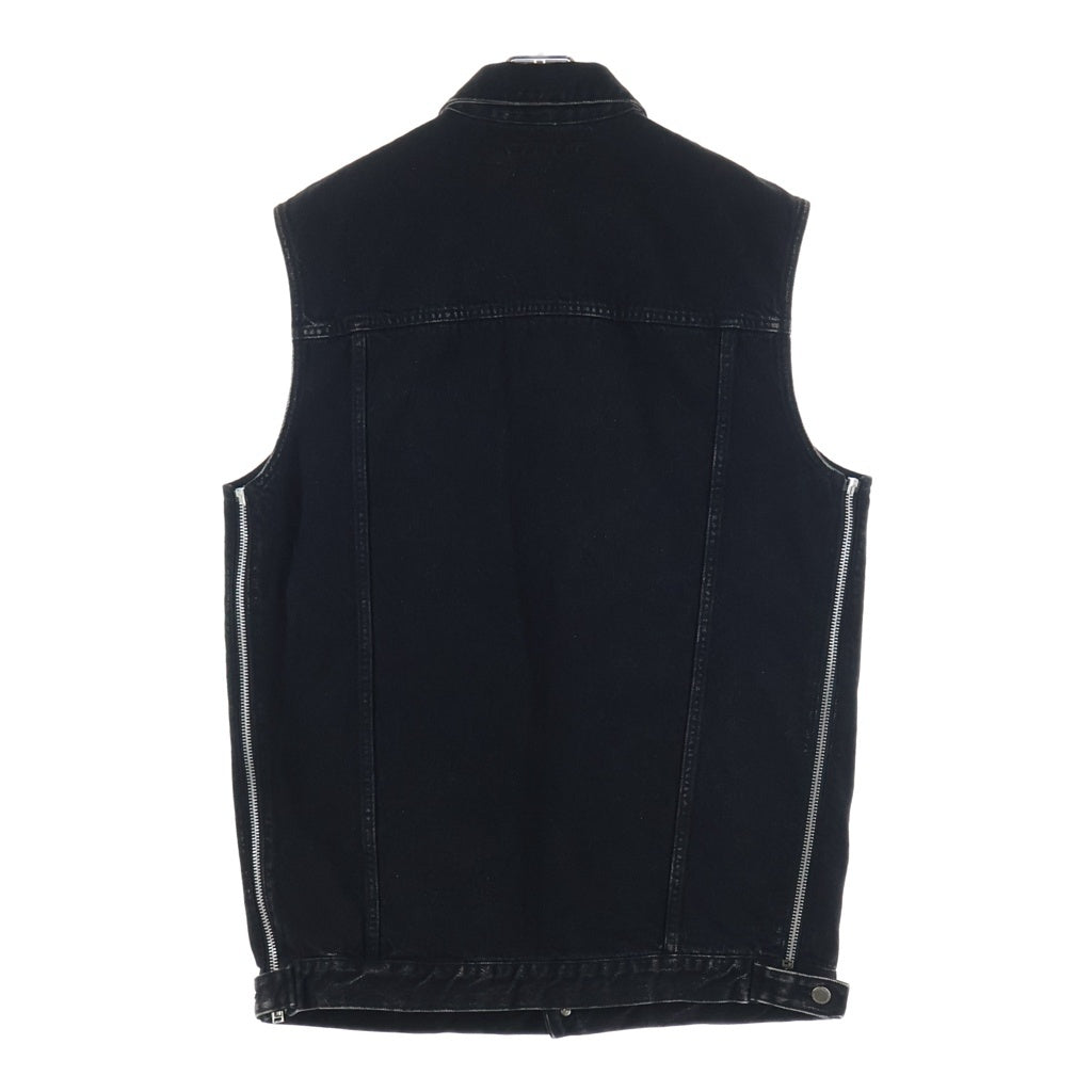 JOHN LAWRENCE SULLIVAN(ジョンローレンスサリバン) 22SS WASHED DENIM SLEEVELESS ウォッシュドデニム スリーブレスジャケット ブラック 1C023-0322-36