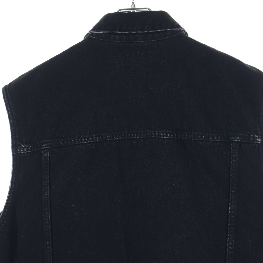 JOHN LAWRENCE SULLIVAN(ジョンローレンスサリバン) 22SS WASHED DENIM SLEEVELESS ウォッシュドデニム スリーブレスジャケット ブラック 1C023-0322-36