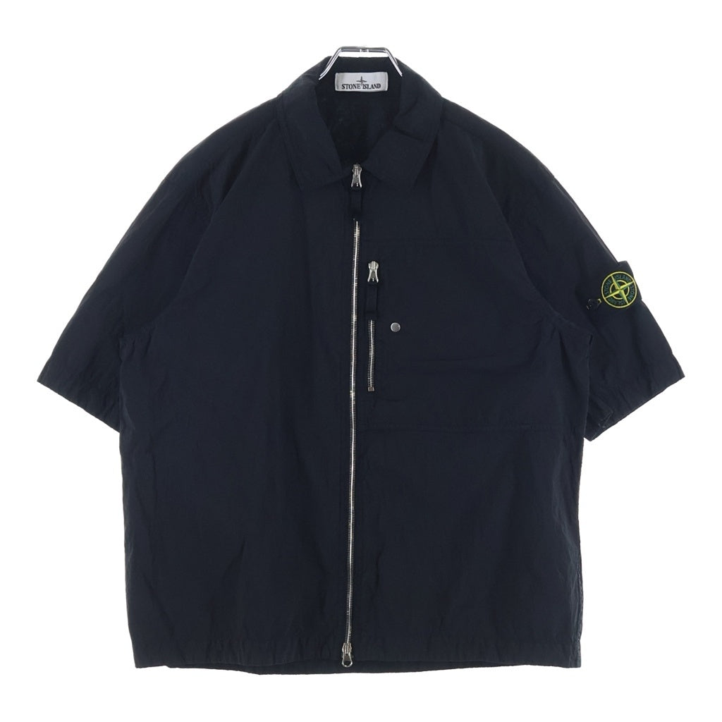 STONE ISLAND(ストーンアイランド) NYLON METAL IN ECONYL SHORT SLEEVE SHIRT ナイロン メタル 半袖 シャツ ブラック K2S151200035S0019