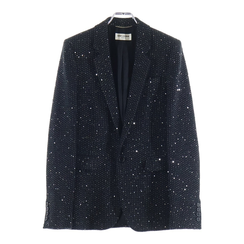 SAINT LAURENT PARIS(サンローランパリ) 20SS スパンコール 1B ウール テーラードジャケット ブラック 600331 Y1A03