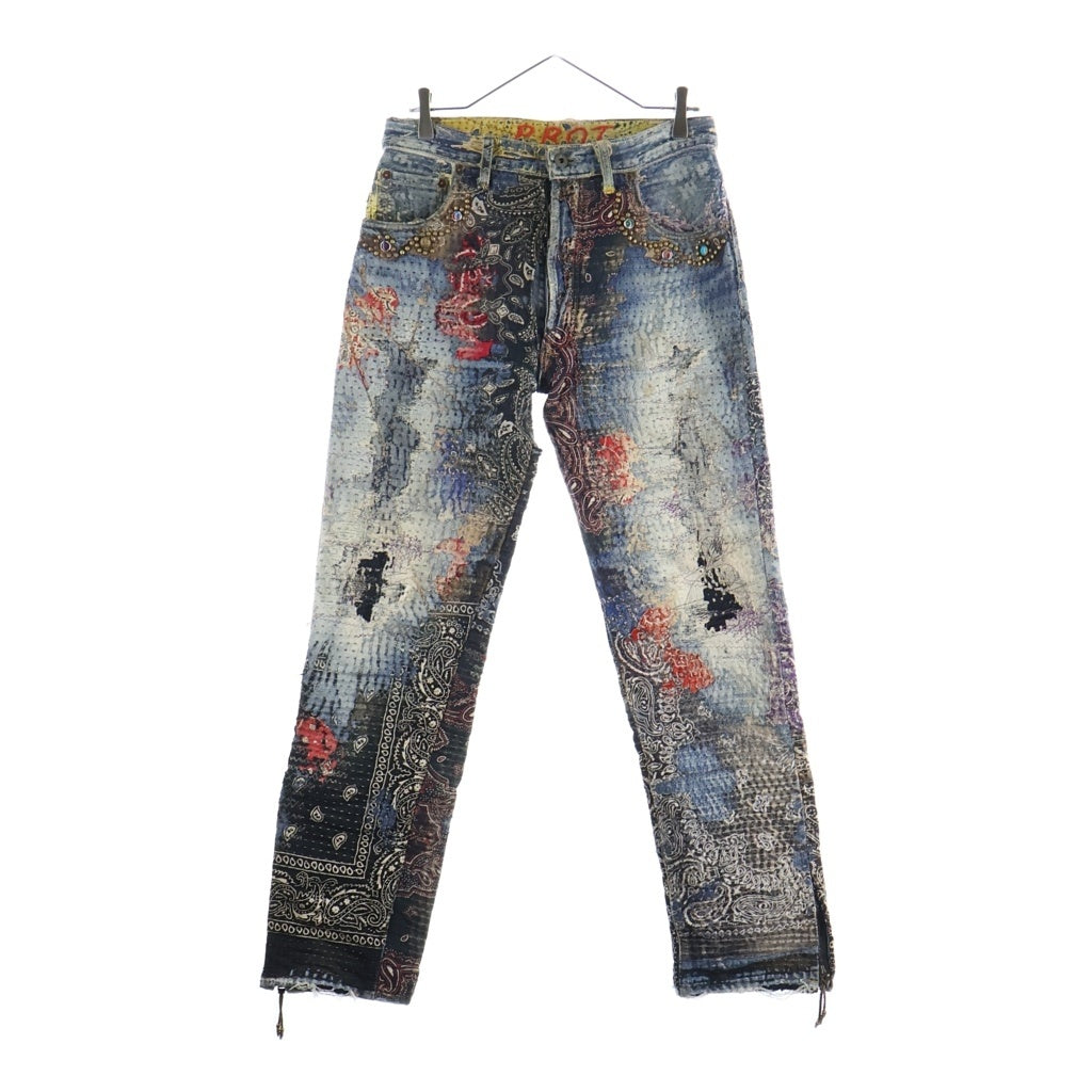 PROLETA RE ART(プロレタリアート) UROBOROS DENIM PANTS ウロボロスデニムパンツ ストレートデニムパンツ マルチ