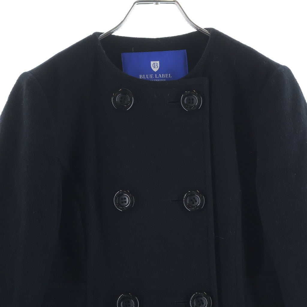 BLUE LABEL CRESTBRIDGE(ブルーレーベルクレストブリッジ) Airy Wool Beaver No Collar Coat エアリーウールビーバーノーカラーコート ブラック レディース 55B04-655-09