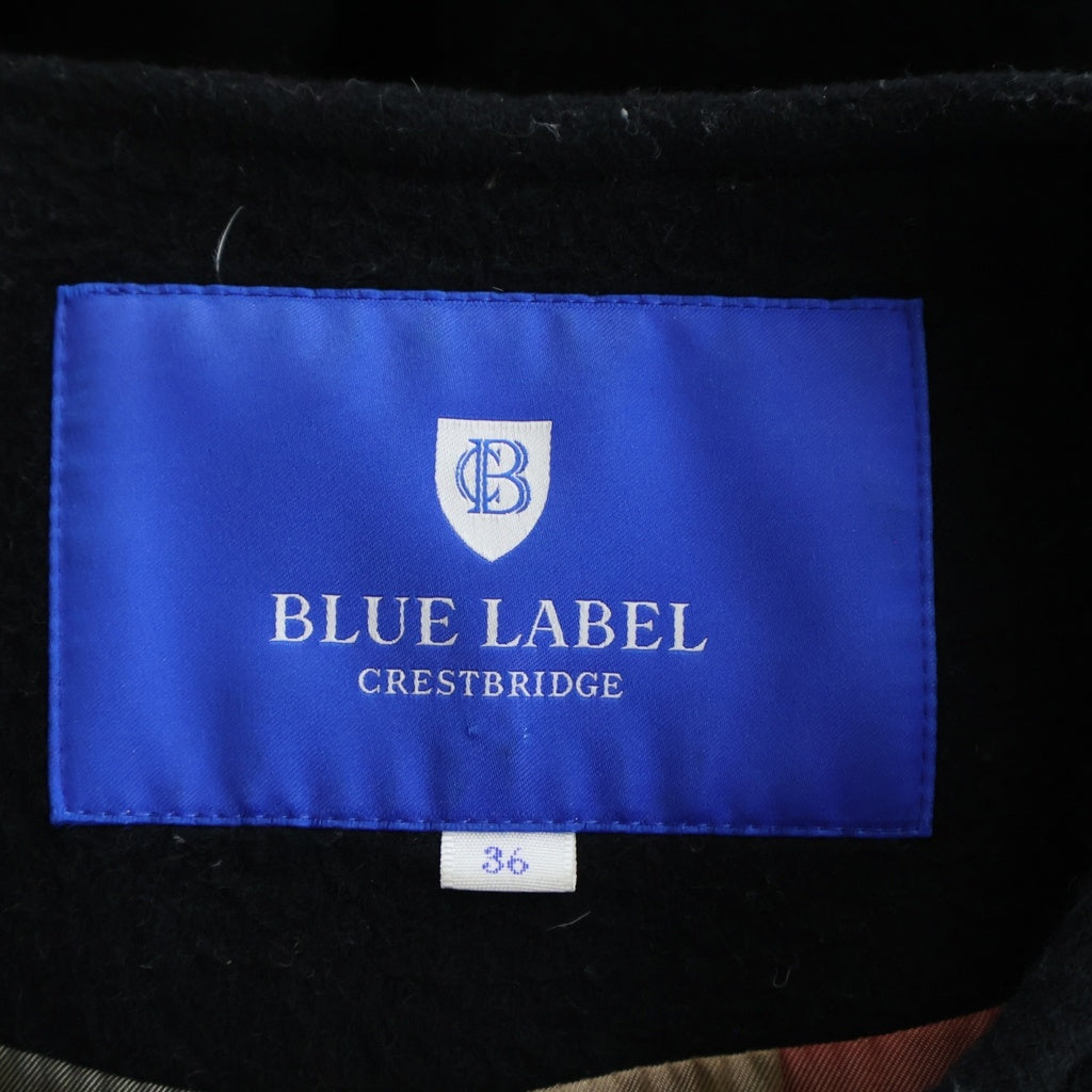 BLUE LABEL CRESTBRIDGE(ブルーレーベルクレストブリッジ) Airy Wool Beaver No Collar Coat エアリーウールビーバーノーカラーコート ブラック レディース 55B04-655-09