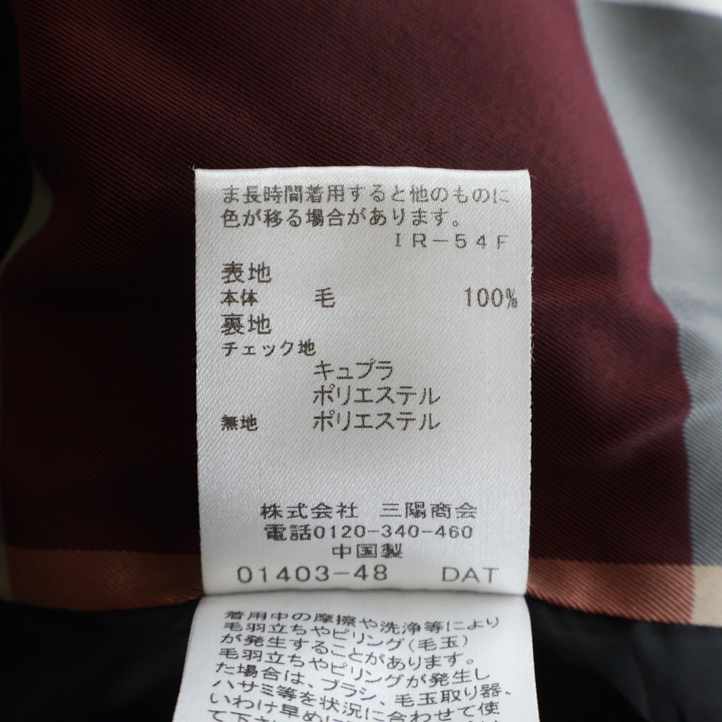 BLUE LABEL CRESTBRIDGE(ブルーレーベルクレストブリッジ) Airy Wool Beaver No Collar Coat エアリーウールビーバーノーカラーコート ブラック レディース 55B04-655-09
