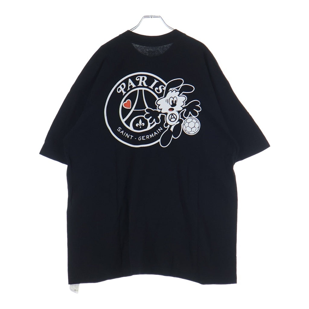 VERDY(ベルディ) ×Paris Saint-Germain/PSG 22-071-350-0030-1-0 プリント クルーネック半袖Tシャツカットソー ブラック