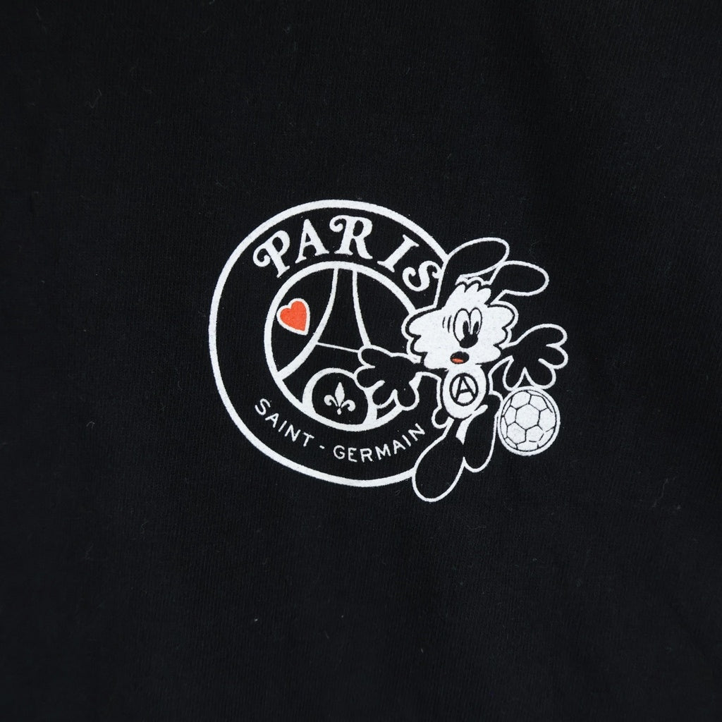 VERDY(ベルディ) ×Paris Saint-Germain/PSG 22-071-350-0030-1-0 プリント クルーネック半袖Tシャツカットソー ブラック