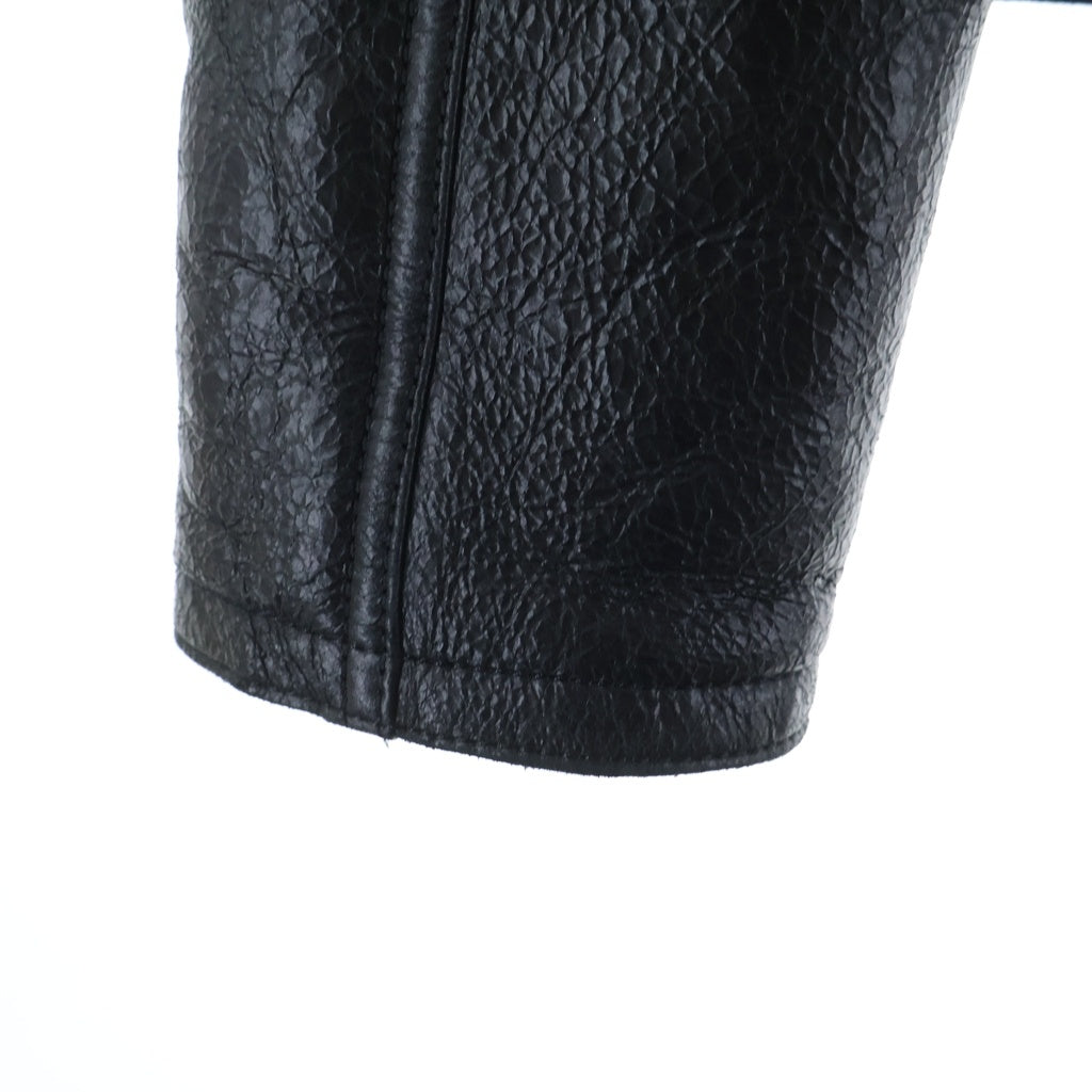 Acne Studios(アクネ ストゥディオズ) Leather Shearling Jacket Black リアルファー ジップ アップ レザー ジャケット ブラック FN-MN-LEAT000269