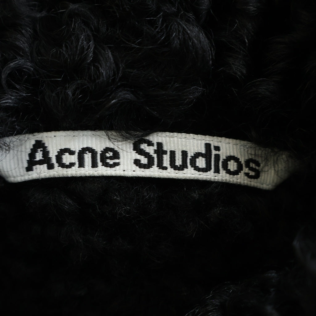 Acne Studios(アクネ ストゥディオズ) Leather Shearling Jacket Black リアルファー ジップ アップ レザー ジャケット ブラック FN-MN-LEAT000269
