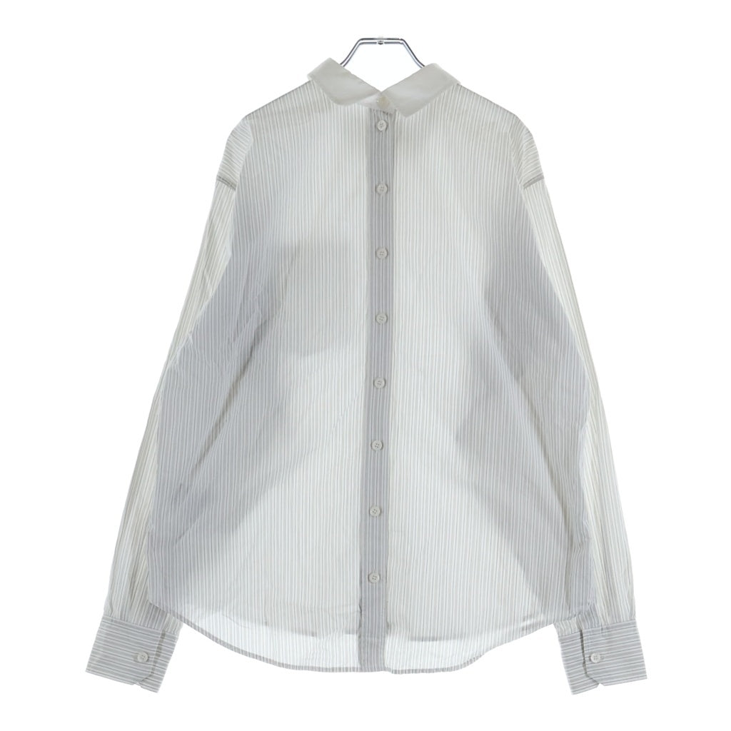 Acne Studios(アクネ ストゥディオズ) 24SS Striped Butto Up Shirt ストライプボタンアップ長袖シャツ ホワイト レディース AC0663