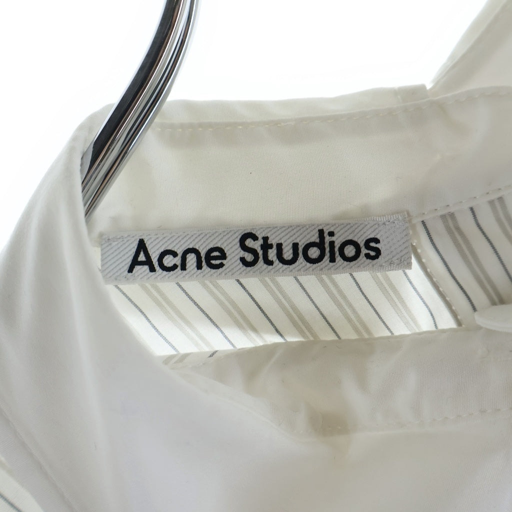 Acne Studios(アクネ ストゥディオズ) 24SS Striped Butto Up Shirt ストライプボタンアップ長袖シャツ ホワイト レディース AC0663