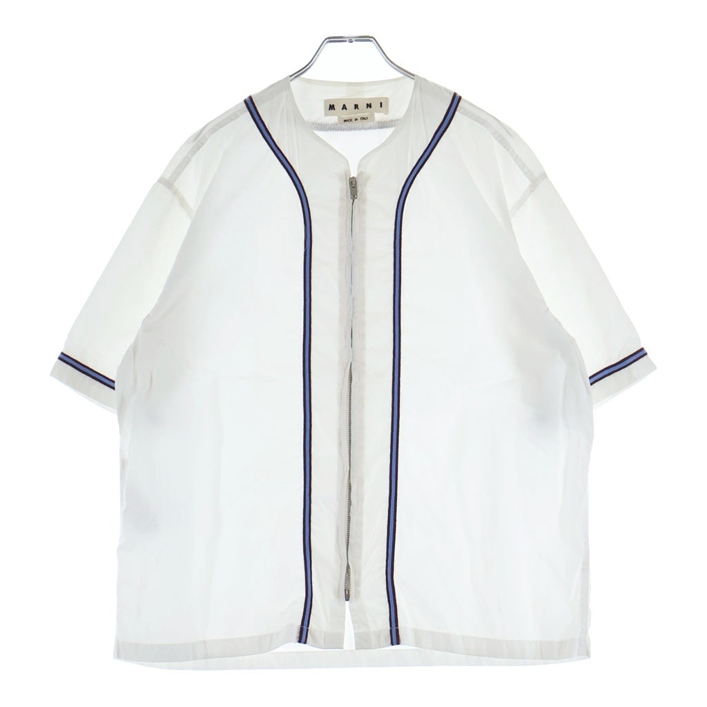 MARNI(マルニ) 19SS コットン ジップアップ ベースボール 半袖シャツ ホワイト CUMU0045X0