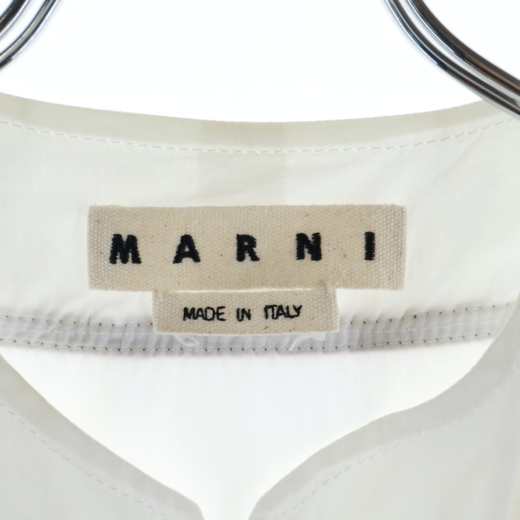 MARNI(マルニ) 19SS コットン ジップアップ ベースボール 半袖シャツ ホワイト CUMU0045X0