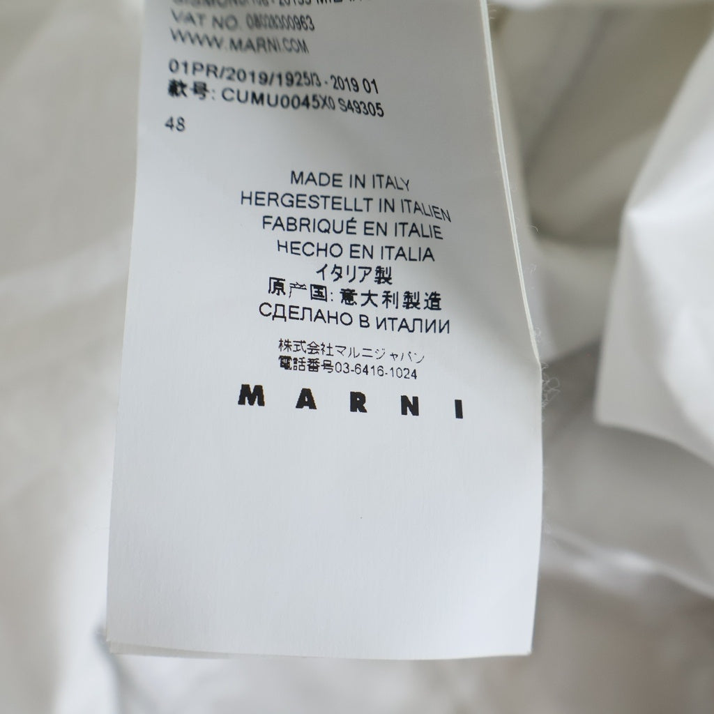 MARNI(マルニ) 19SS コットン ジップアップ ベースボール 半袖シャツ ホワイト CUMU0045X0