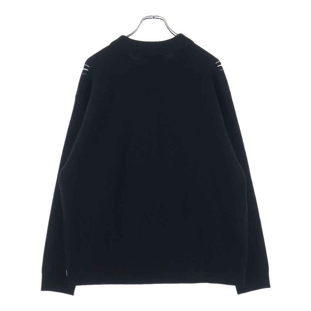 SUPREME(シュプリーム) 25AW Stripe Zip Up Polo Sweater ジップアップ ニット ポロシャツ ブラック