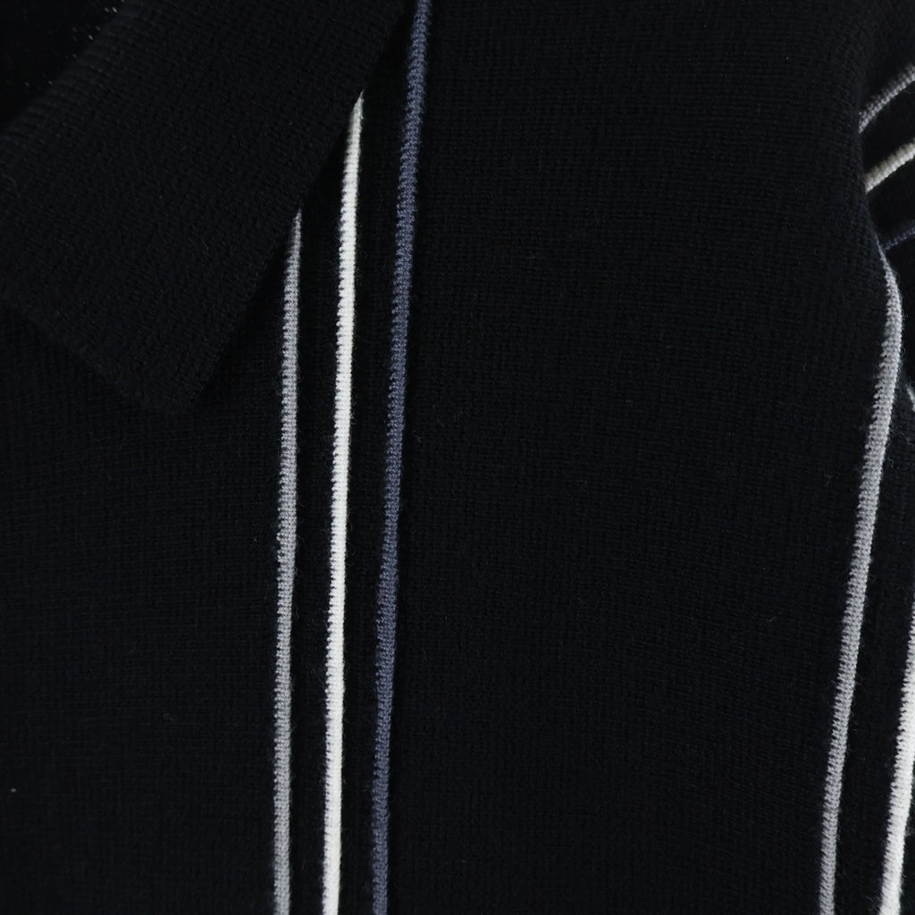 SUPREME(シュプリーム) 25AW Stripe Zip Up Polo Sweater ジップアップ ニット ポロシャツ ブラック
