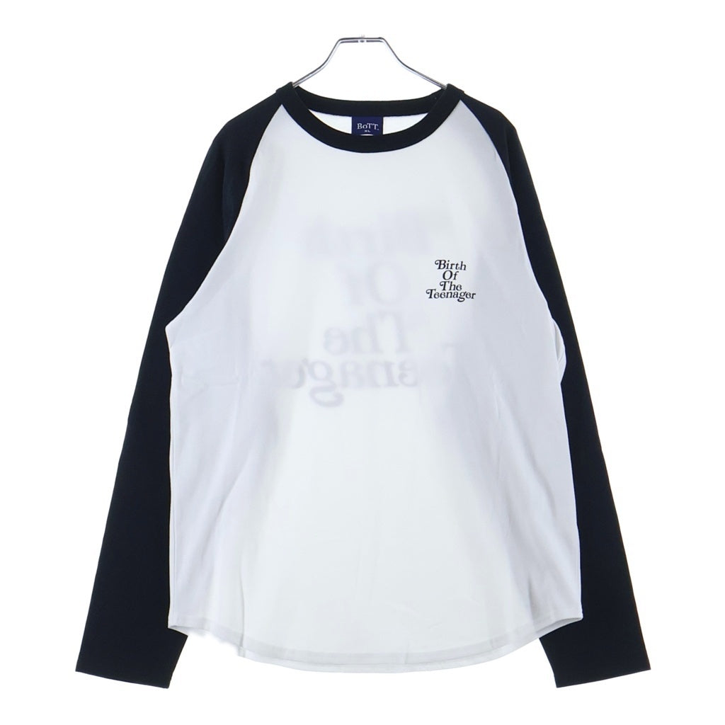 BoTT(ボット) ×Verdy ヴェルディ ラグラン 長袖 カットソー ロングスリーブTシャツ ブラック/ホワイト 254BoTT02