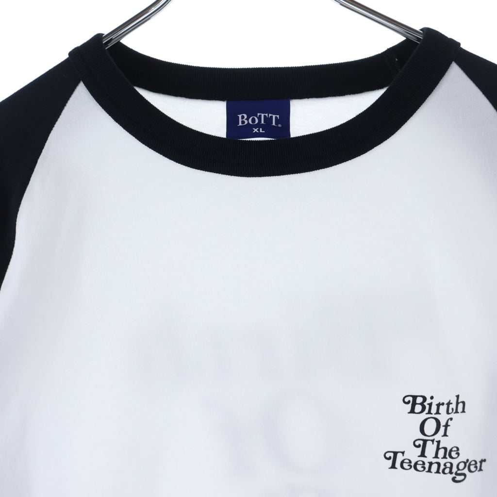 BoTT(ボット) ×Verdy ヴェルディ ラグラン 長袖 カットソー ロングスリーブTシャツ ブラック/ホワイト 254BoTT02