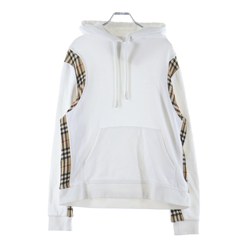 BURBERRY(バーバリー) ヴィンテージチェックパネル スウェット プルオーバーパーカー ホワイト/ブラウン レディース 8032129