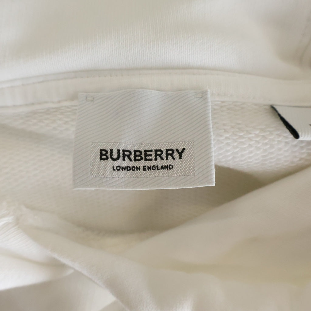 BURBERRY(バーバリー) ヴィンテージチェックパネル スウェット プルオーバーパーカー ホワイト/ブラウン レディース 8032129