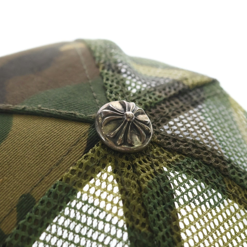 CHROME HEARTS(クロムハーツ) OLD TRUCKER CAP オールドトラッカーキャップ CHパッチクロスボール付カモフラメッシュ帽子 カーキ レディース