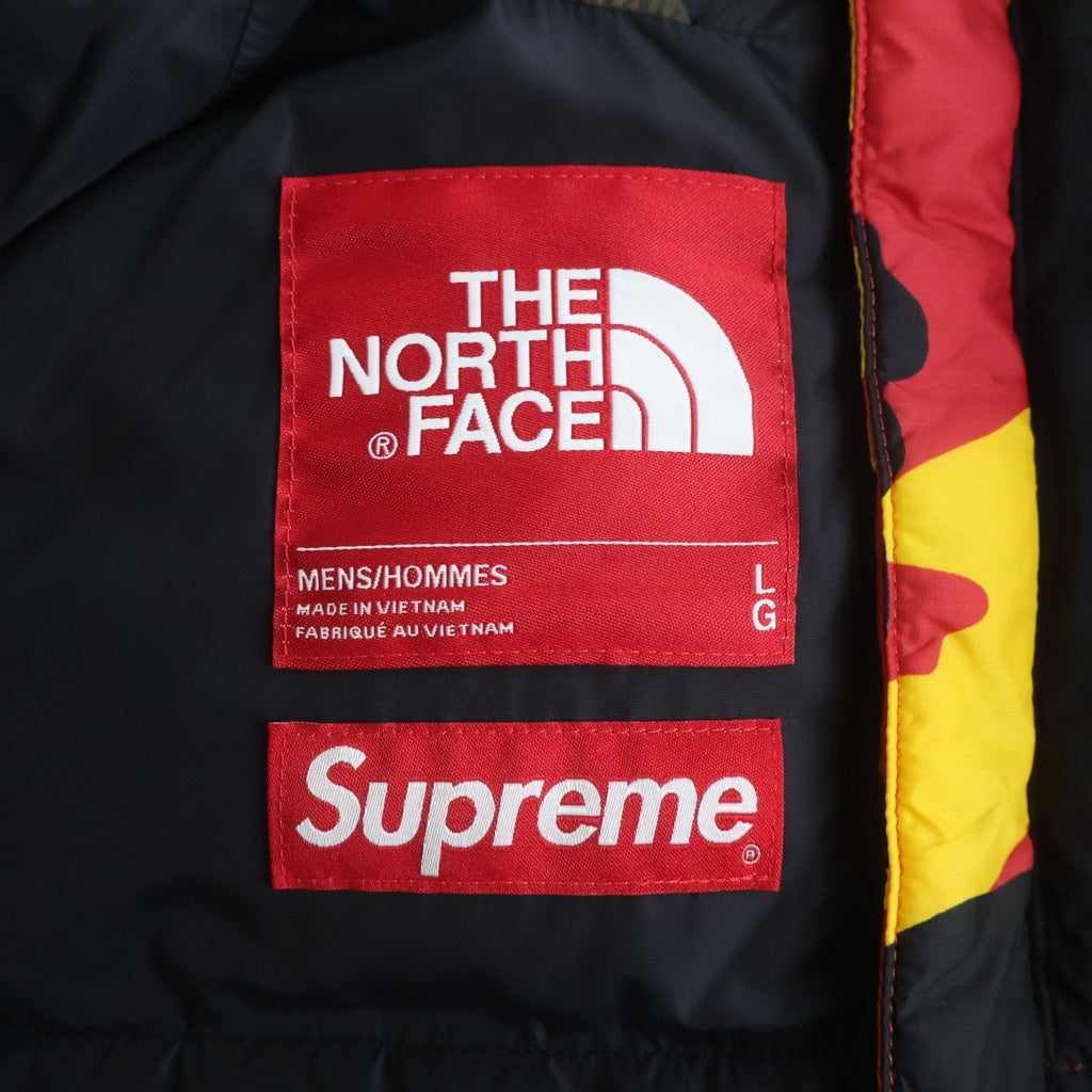 SUPREME(シュプリーム) 24SS × The North Face Split Nuptse Jacket Camo ザノースフェイス スプリットヌプシ ダウンジャケット カモフラ カーキ/レッド ND02400I