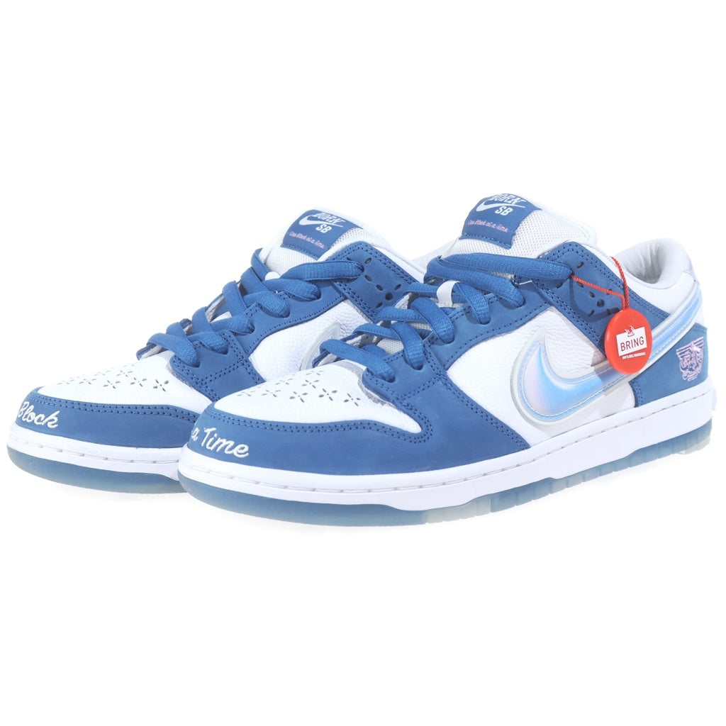 NIKE(ナイキ) ×BORN X RAISED DUNK LOW PRO QS ONE BLOCK AT A TIME ボーンアンドレイズド SBダンク ロー プロ ローカットスニーカー ブルー/ホワイト US9/27cm FN7819-400