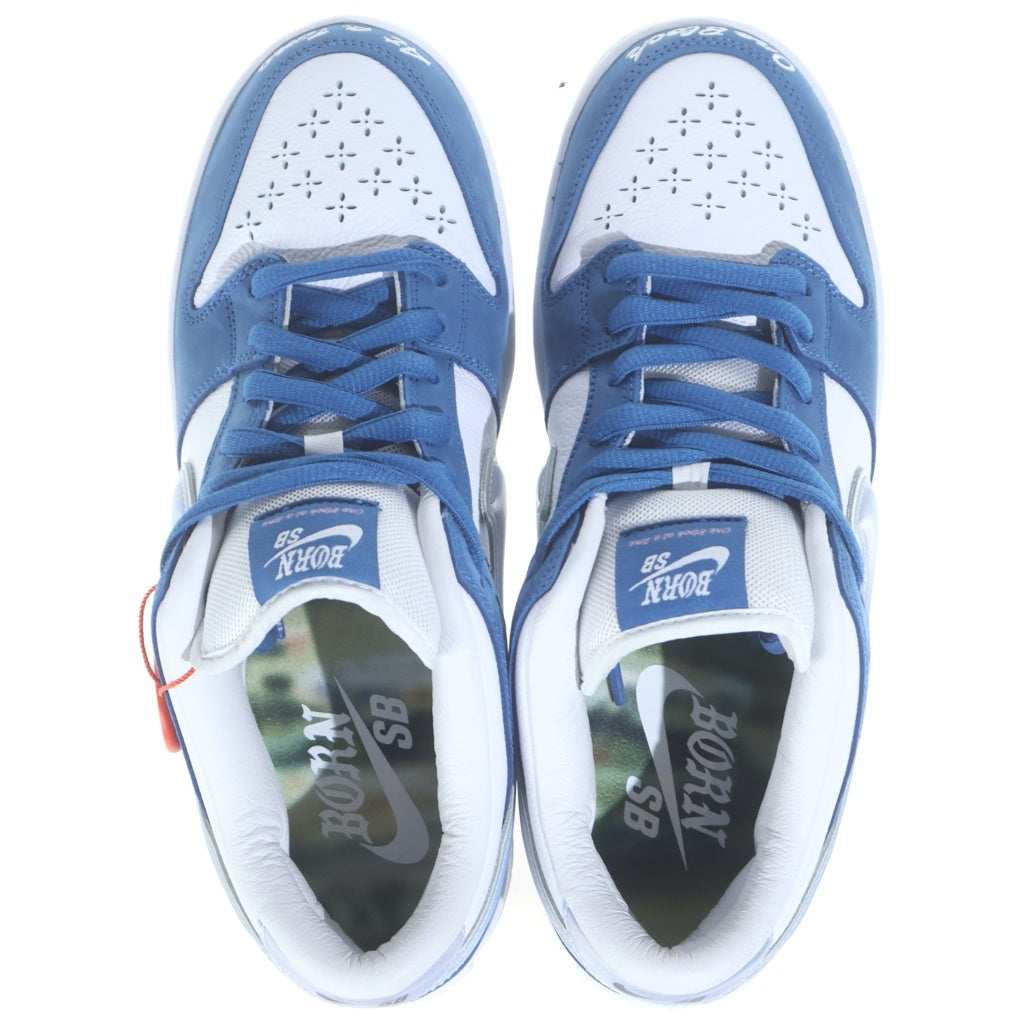 NIKE(ナイキ) ×BORN X RAISED DUNK LOW PRO QS ONE BLOCK AT A TIME ボーンアンドレイズド SBダンク ロー プロ ローカットスニーカー ブルー/ホワイト US9/27cm FN7819-400