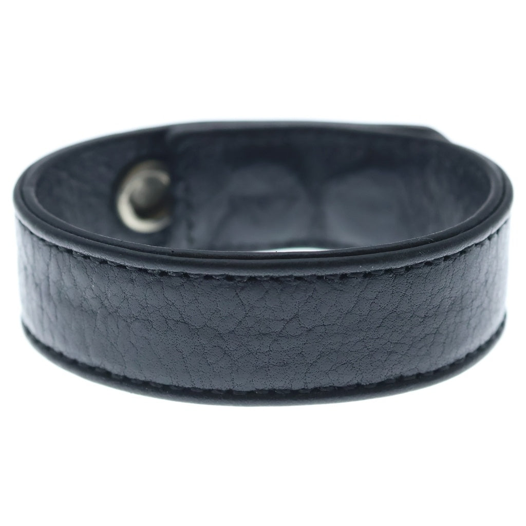 CHROME HEARTS(クロムハーツ) 3BTN 2SNP スターボール 3ボタン2スナップ レザーブレスレット ブラック/シルバー
