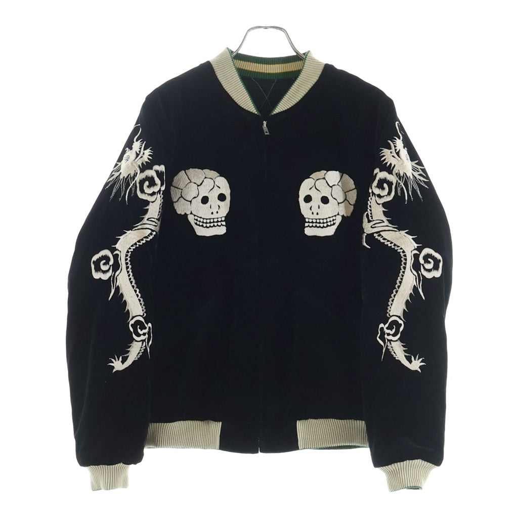 東洋エンタープライズ(トウヨウエンタープライズ) Mid 1950s Style Velveteen Souvenir Jacket SPIDERWEB SNAKE & SKULL” × DRAGON & TIGER 別珍 リバーシブル スカジャン ブラック TT15666