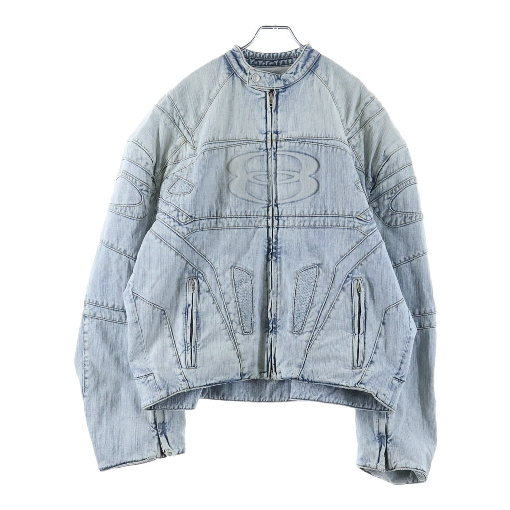 BALENCIAGA(バレンシアガ) Racer Jacket レーシング ロゴデザイン ジップアップ デニムジャケット インディゴ 790482 TNW65