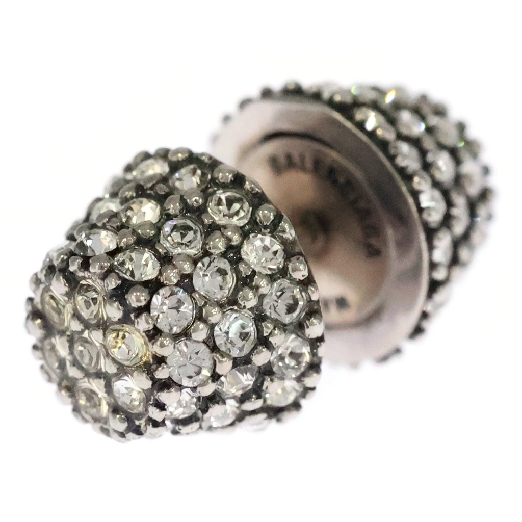 BALENCIAGA(バレンシアガ) Cagole Stud ラインストーン ピアス シルバー