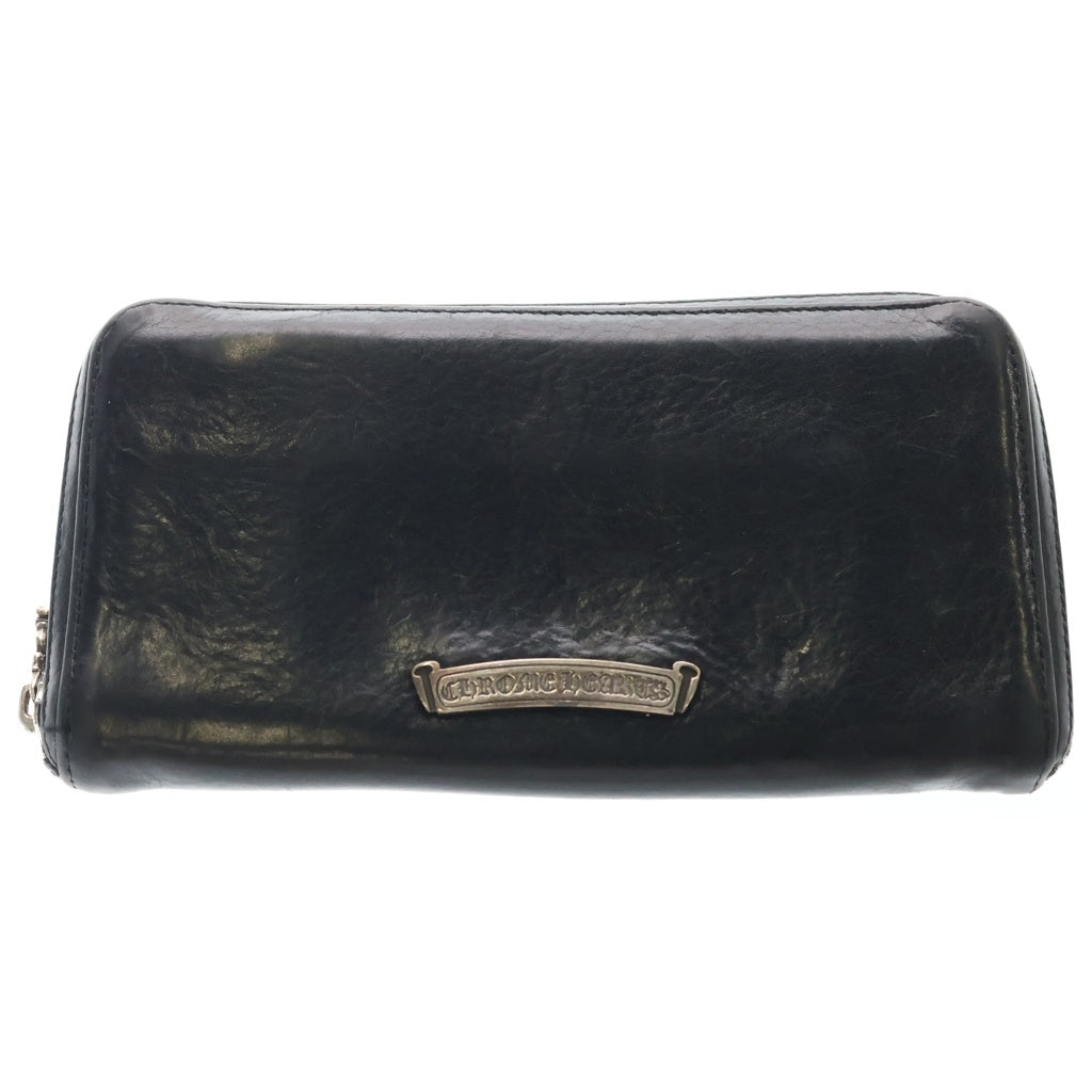 CHROME HEARTS(クロムハーツ) REC F ZIP PLANE プレーン ラウンドジップレザーウォレット 財布 ブラック BCA370