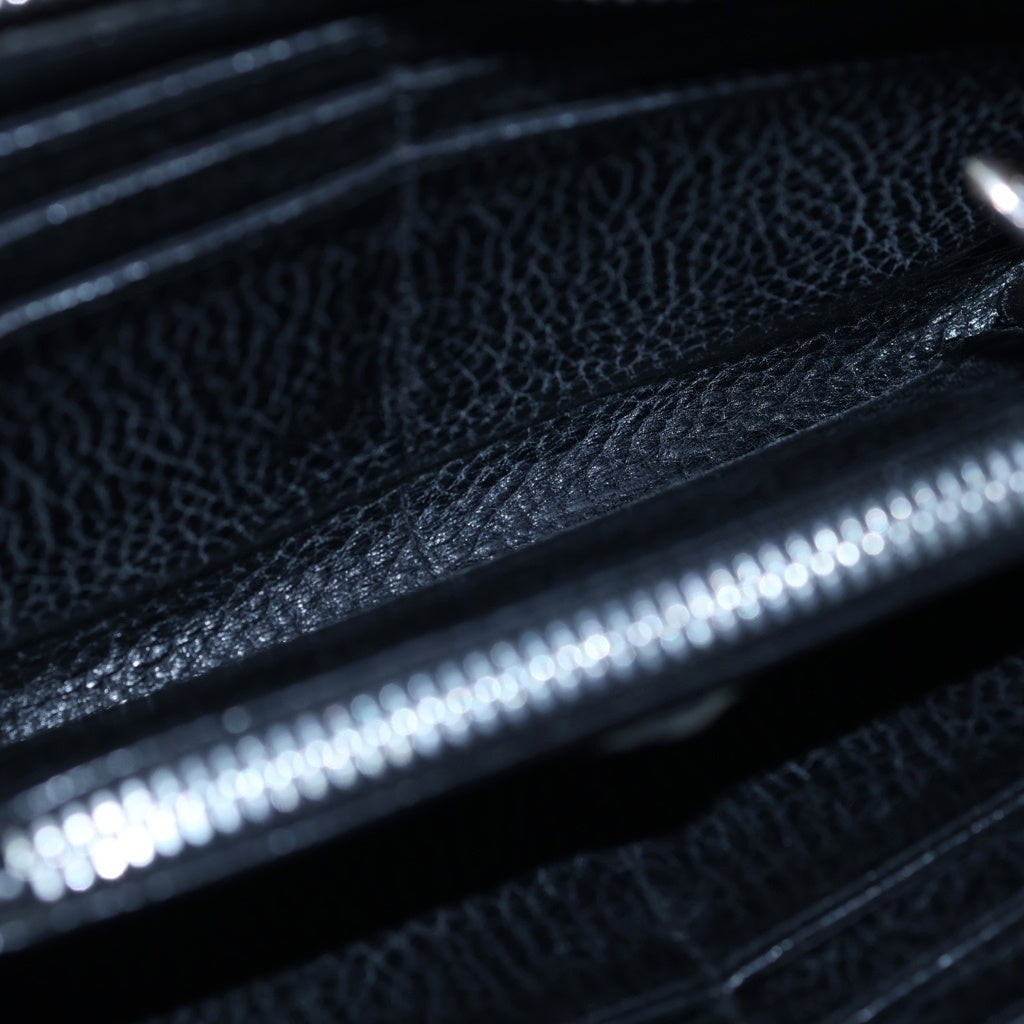 CHROME HEARTS(クロムハーツ) REC F ZIP PLANE プレーン ラウンドジップレザーウォレット 財布 ブラック BCA370