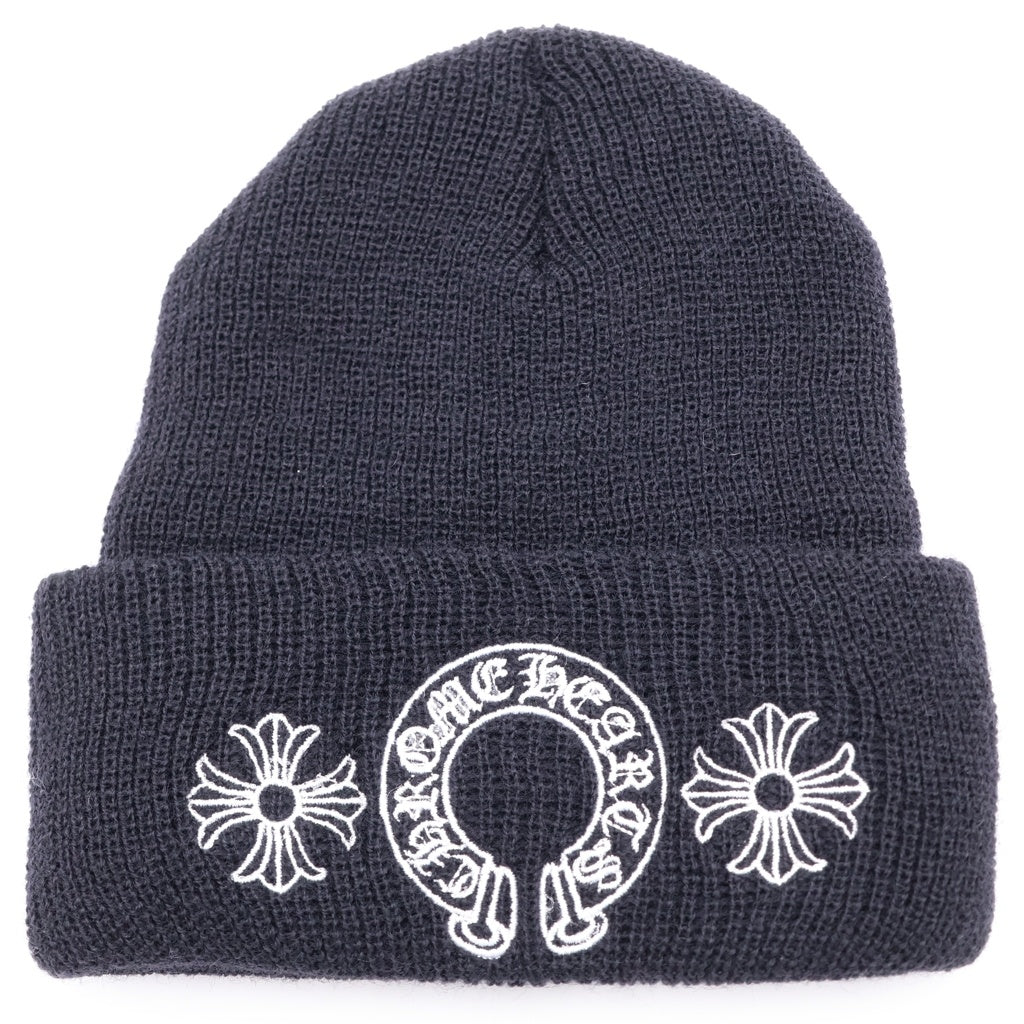 CHROME HEARTS(クロムハーツ) WOOL WATCH CAP CHプラス ホースシューニットキャップ ビーニー帽子 ブラック