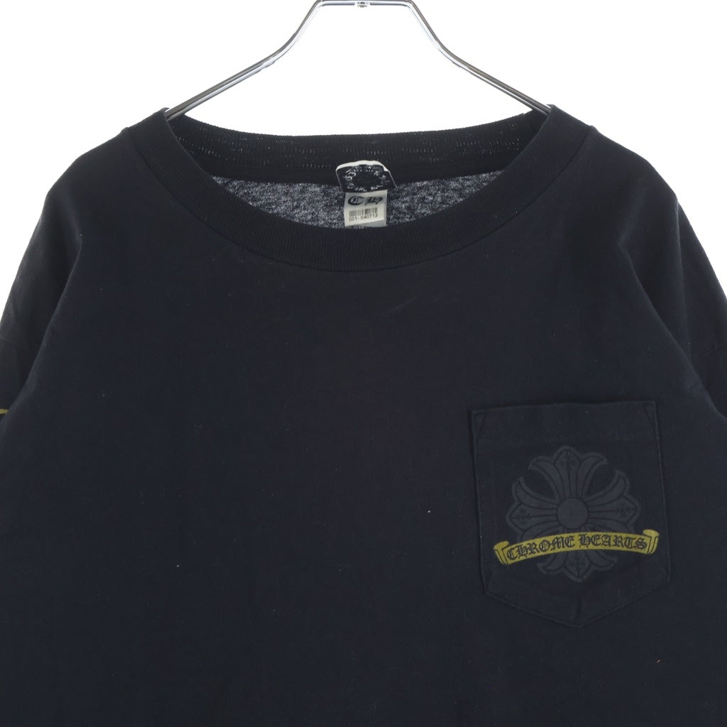 CHROME HEARTS(クロムハーツ) OLD CHプラスプリント ホースシュー クルーネック長袖Tシャツカットソー ブラック
