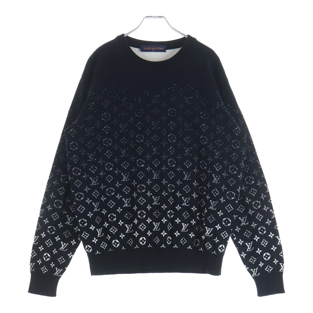 LOUIS VUITTON(ルイヴィトン) 23SS LVSE モノグラム グラディエント クルーネック コットン ニットセーター ブラック RM231Q USO HKN44W