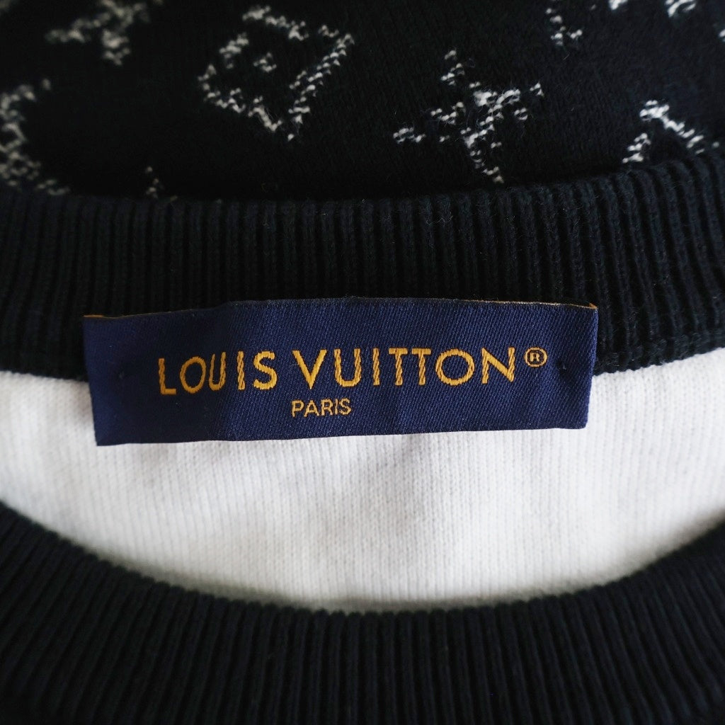 LOUIS VUITTON(ルイヴィトン) 23SS LVSE モノグラム グラディエント クルーネック コットン ニットセーター ブラック RM231Q USO HKN44W