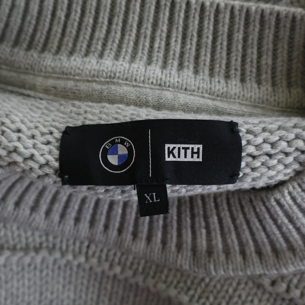 KITH(キス) xBMW Sven Crewneck Sweater ロゴ刺繍 クルーネック ニット セーター グレー