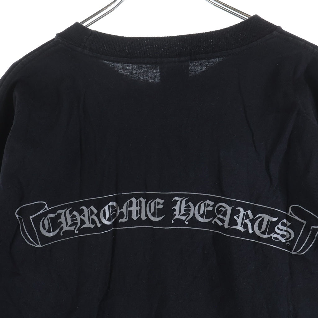 CHROME HEARTS(クロムハーツ) OLD CH L S 1 スクロールラベルプリントロングスリーブTシャツ クルーネック長袖Tシャツ カットソー ブラック
