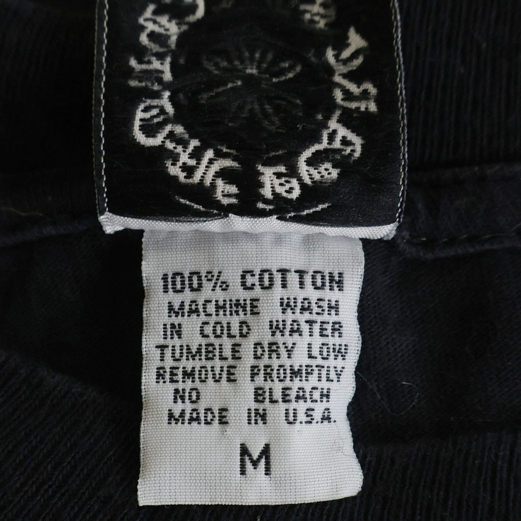CHROME HEARTS(クロムハーツ) OLD CH L S 1 スクロールラベルプリントロングスリーブTシャツ クルーネック長袖Tシャツ カットソー ブラック