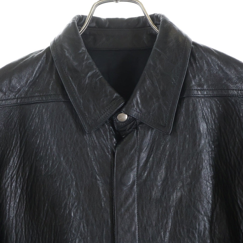 Rick Owens(リックオウエンス) 26SS Studded Diagonal Zip Leather Jacket スタッデッド ダイアゴナル ジップ レザー ジャケット ブラック RR01F2742 LBEES6 RR01F2742 LBEES6