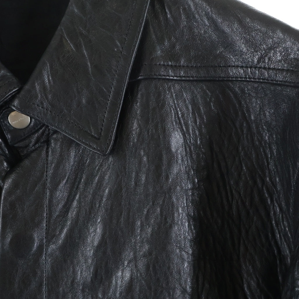 Rick Owens(リックオウエンス) 26SS Studded Diagonal Zip Leather Jacket スタッデッド ダイアゴナル ジップ レザー ジャケット ブラック RR01F2742 LBEES6 RR01F2742 LBEES6