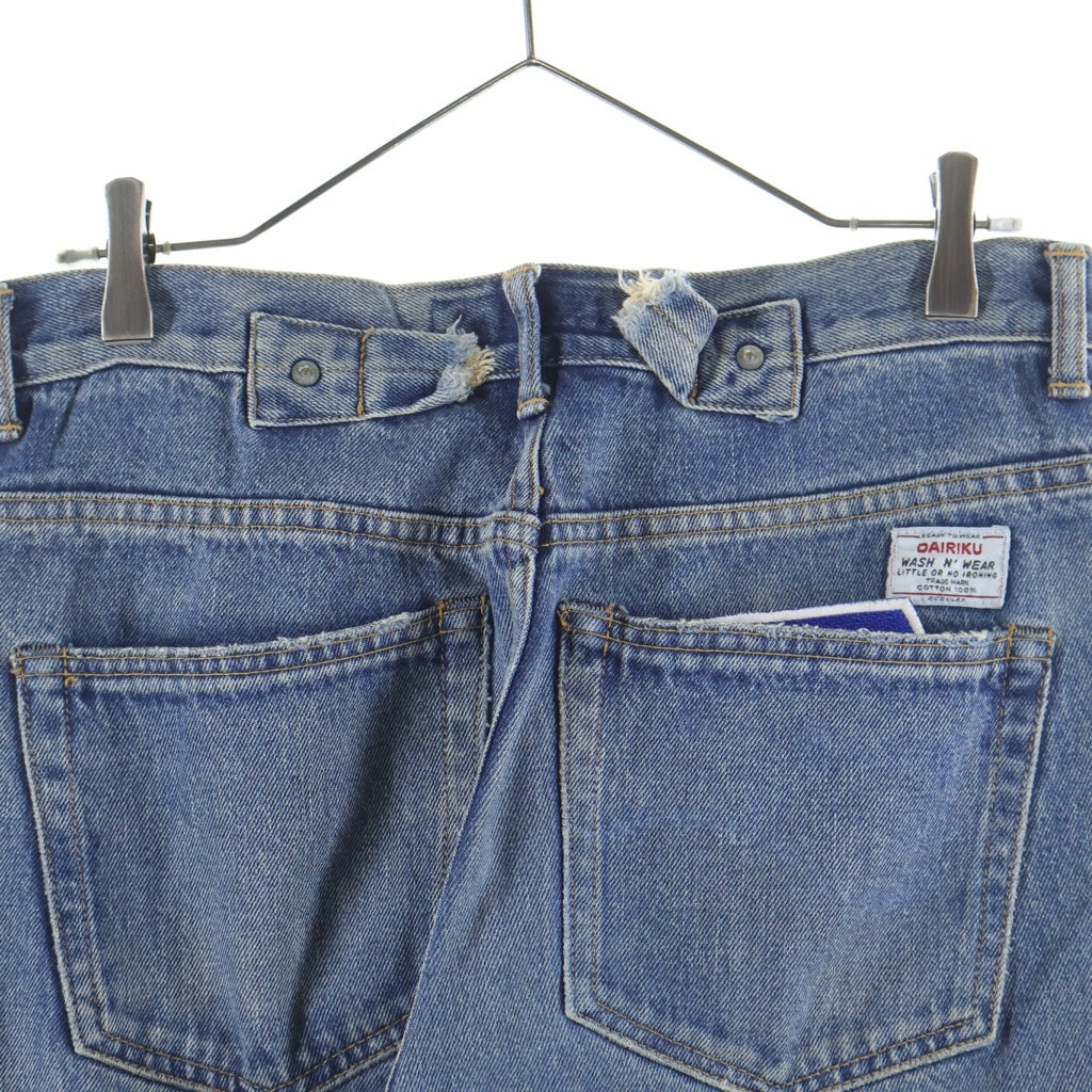 DAIRIKU(ダイリク) 21SS Leather Patch Work Slim Denim Pants レザーパッチワーク スリムデニムパンツ インディゴ 21SSB-6 21SSB-6